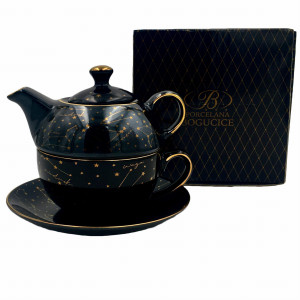 Zestaw Tea For One Filiżanka + Czajnik 300ml Zodiac Black Bogucice