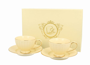 Filiżanki espresso ze spodkami 120 ml komplet 2 szt Nina