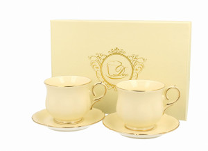 Filiżanki espresso ze spodkami 150 ml komplet 2 szt Clark