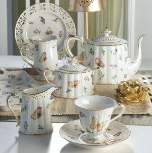 Villa Italia LEDA IVORY serwis do herbaty 6-osobowy