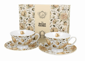 2 Filiżanki ze spodkami ENGLISH ROSES WHITE