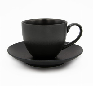 Alumina Terra Black Filiżanka ze spodkiem 300 ml