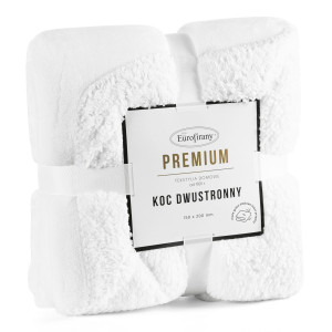 Koc dwustronny TEDY 150x200 Biały miękki puszysty ciepły