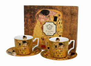 2 Filiżanki luxury espresso THE KISS CLASSIC inspired by Klimt