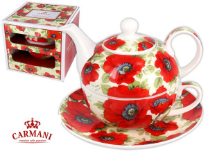 Imbryk z filiżanką i spodkiem porcelana Tea for One Maki- Carmani