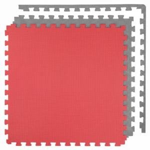 Mata puzzle 2cm (60x60cm) - Szaro - Czerwony