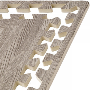 Mata Piankowa Puzzle 1cm 60x60cm Drewno Szare pod Sprzęt Przedszkola Szkoły