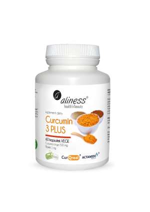 Aliness Curcumin 3 Plus Curcuma Longa 500 Mg + Piperin 5 Mg – 60 Kapsułek Vege