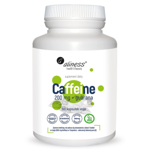 Aliness Caffeine 200mg Z Guaraną 100 Aliness Caffeine 200mg Z Guaraną – 100 Kapsułek, Pobudzenie I Koncentracja