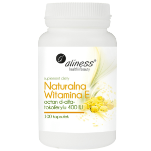 Aliness Naturalna Witamina E-400 Iu – 100 Kapsułek | Silny Antyoksydant + Ochrona Komórek