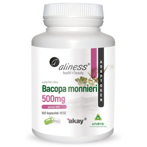 Aliness Bacopa Monnieri Extract 500 Mg 100 Kapsułek Vege – Naturalne Wsparcie Pamięci, Koncentracji I Odporności Na Stres