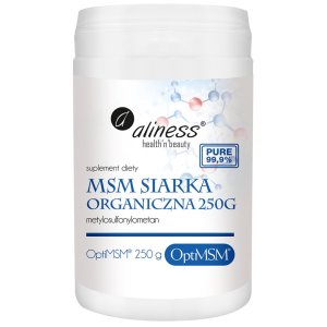 Aliness Siarka Organiczna Msm Proch 250 g – Wsparcie Stawów, Skóry I Włosów