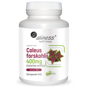 Aliness Coleus Forskohlii 400 Mg 100 Kapsułek Vege – Ekstrakt Z Pokrzywy Indyjskiej Na Spalanie Tłuszczu I Metabolizm