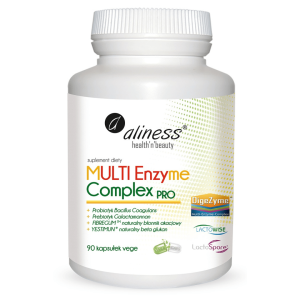 Aliness Multi Enzyme Complex Pro – 90 Kapsułek | Enzymy Trawienne + Probiotyki + Błonnik