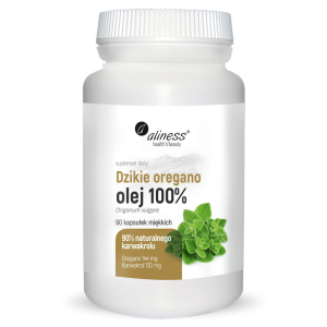Aliness Dzikie Oregano Olej 100% 90 Kapsułek | Naturalny Antybiotyk Z 90% Karwakrolem Na Odporność I Trawienie
