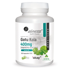 Aliness Gotu Kola 400 Mg 100 Kapsułek Vege – Wąkrotka Azjatycka Na Koncentrację, Krążenie I Pamięć