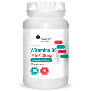 Aliness Witamina B6 P-5-p 25 Mg 100 Tabletek Vege – Aktywna Witamina B6 Dla Układu Nerwowego I Odporności