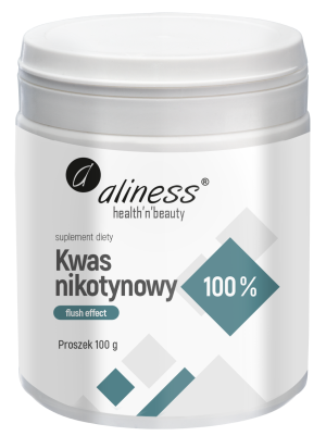 Aliness Kwas Nikotynowy 100 G – Flush Effect, Witamina B3 W Proszku
