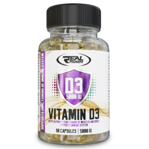 Real Pharm Vitamin D3 5000 Iu 60 Kaps – Mocna Witamina D Dla Odporności I Kości