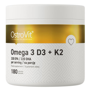 Ostrovit Omega-3 D3+k2 180 Kaps. - Serce, Mocne Kości, Odporność