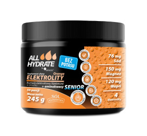 Allhydrate Elektrolity Senior Orange 245 G - Nawodnienie