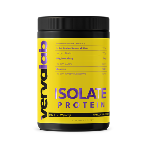 Vervalab Isolate Protein Vanilla Ice Cream 500 G – Wpi 90%, 27,7 G Białka, Regeneracja I Masa Mięśniowa