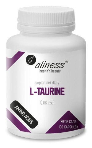 Aliness L-taurine 800 Mg - 100 Kapsułek Vege, Wsparcie Mięśni