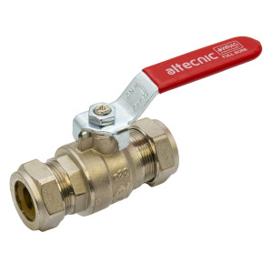 Altecnic 3/4 Compression Intaball Valve – Red Lever Handle