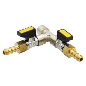 Hamilton Gas Products Ltd Gas Pressure Test Tee with Valves - 1/4 Brass