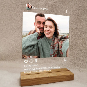Zdjęcie na szkle akrylowym prezent na walentynki instagram