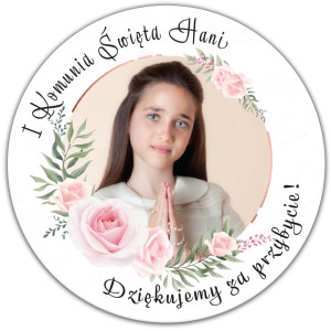 Podziękowanie dla gości komunia magnes ze zdjęciem na komunię