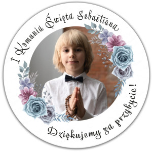 Podziękowanie dla gości komunia magnes ze zdjęciem na komunię