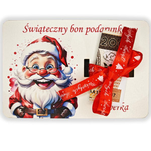 Świąteczny bon podarunkowy personalizowany Prezent na święta Bon na pieniądze