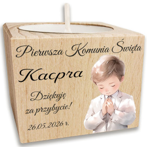 Podziękowania dla gości Komunia Prezent dla gości na komunię świecznik