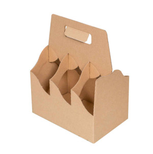 6er Flaschenträger aus Wellpappe braun