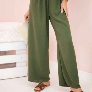 Leichte Hose mit weitem Bein Khaki