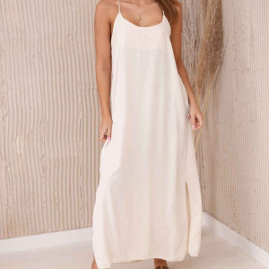 Langes Kleid Hellbeige