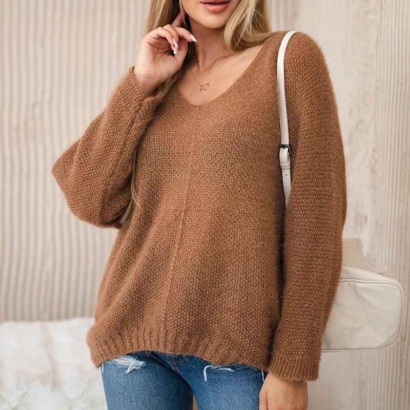 Pullover mit V-Ausschnitt Kamel