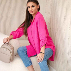 Vielseitiges Musselinhemd oversize Pink