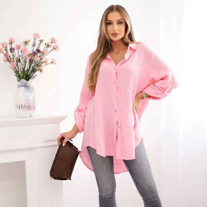 Musselin Hemd mit Bindeband Rosa
