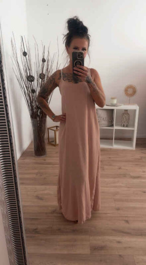 Langes Kleid Puderrosa