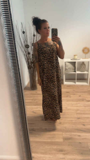 Kleid mit Trägern Leopard