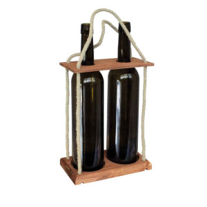 Flaschenträger mit Seilgriff 380mm Braun