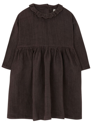 YELLOW PELOTA Kawowa sukienka Collar Native dress - 3y