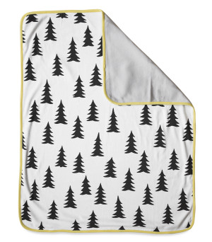 Fine Little Day Gran eco child blanket- kocyk z żółtym wykończeniem