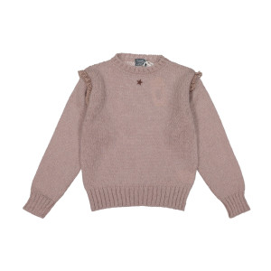 TOCOTO VINTAGE różowy sweter z koronką - 4y