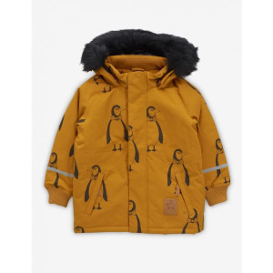 MINI RODINI musztardowa kurtka w pingwiny K2 - 12m