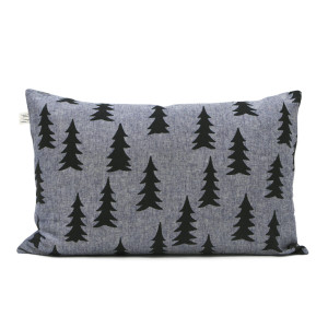 Fine Little Day Gran Linen Indigo poszewka na poduszkę w choinki 39x59
