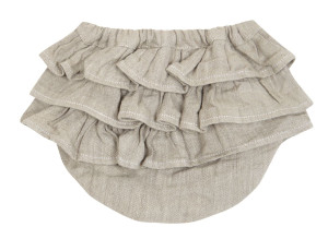 YELLOW PELOTA Lniane beżowe bloomersy Folklore bloomer - 18m