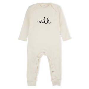 ORGANIC ZOO kremowy rampers MILK - 6-12m